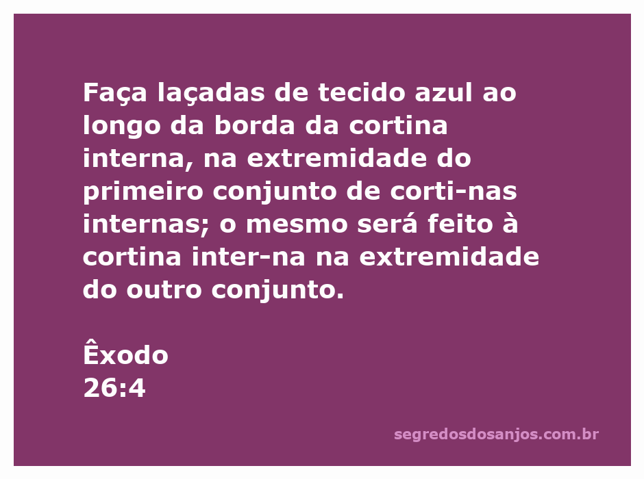 Ilustração da cortina interna do Tabernáculo com laçadas de tecido azul