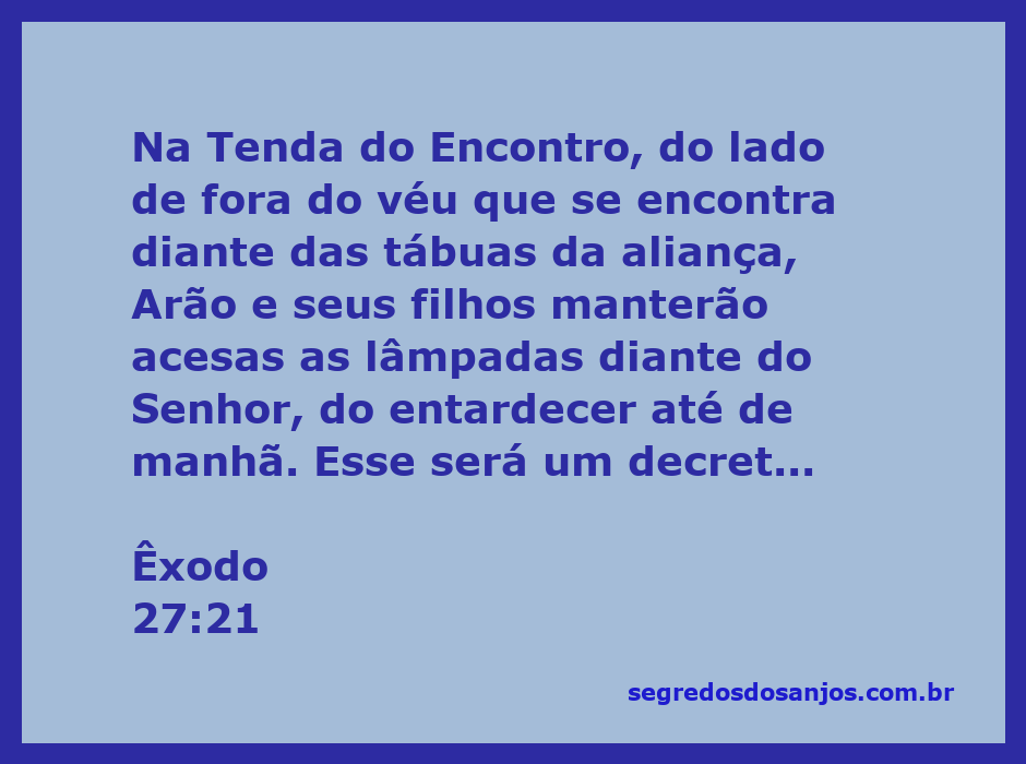 Arão e seus filhos mantendo as lâmpadas acesas na Tenda do Encontro, simbolizando a presença de Deus entre os israelitas.