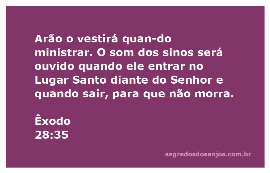 Imagem de Arão vestido com vestes sacerdotais, com sinos que emitem sons ao entrar no Lugar Santo.