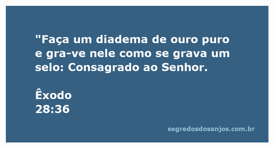 Diadema de ouro puro com a inscrição 'Consagrado ao Senhor', simbolizando a santidade e a dedicação a Deus.