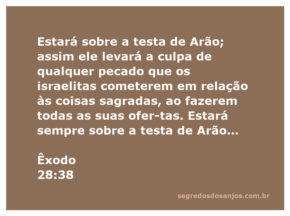 Imagem de uma representação de Arão usando uma faixa na testa, simbolizando a responsabilidade pelos pecados dos israelitas.