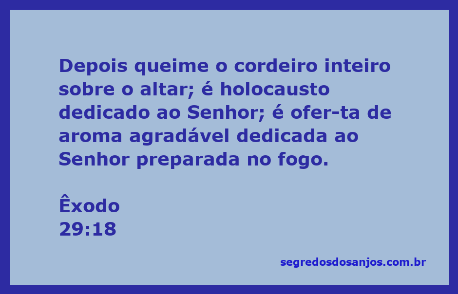 Cordeiro sendo queimado no altar como holocausto, simbolizando a oferta agradável ao Senhor.