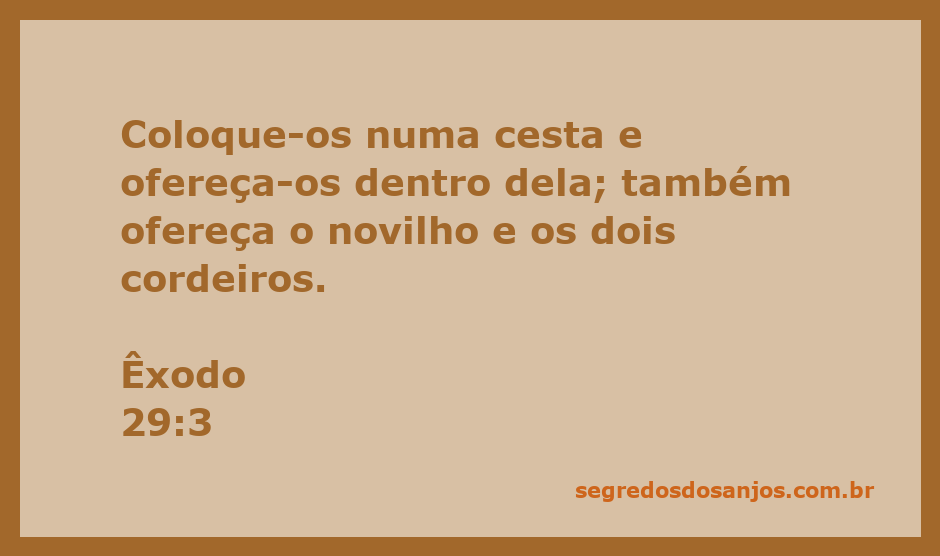 Imagem de uma cesta contendo um novilho e dois cordeiros, representando a oferta descrita em Êxodo 29:3.