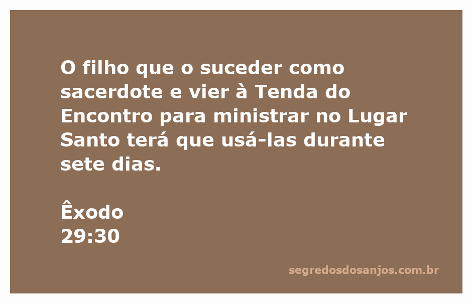 Imagem que representa o sacerdote vestindo vestes sagradas na Tenda do Encontro, conforme Êxodo 29:30.