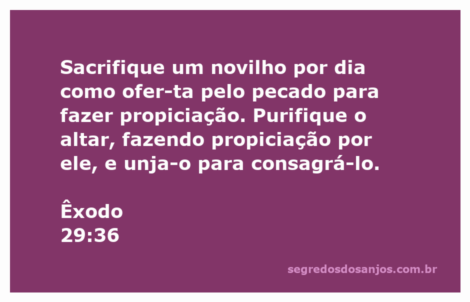 Imagem representativa do sacrifício do novilho no altar, simbolizando a purificação e consagração conforme Êxodo 29:36.