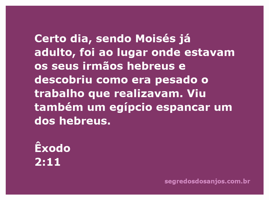 Moisés observa a opressão dos hebreus por um egípcio