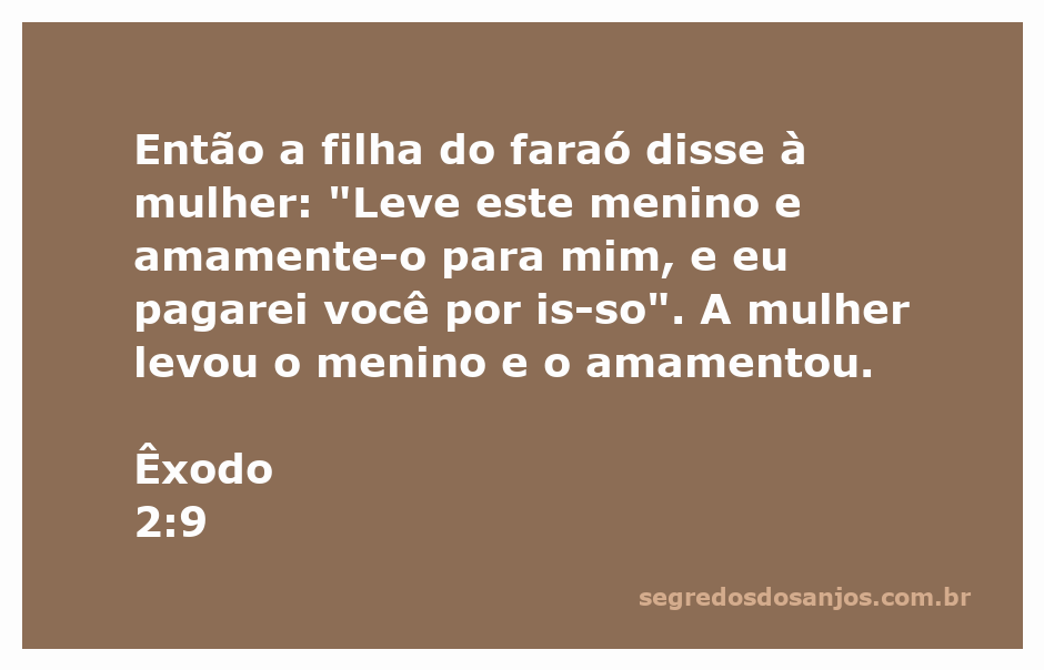 Imagem da filha do faraó segurando um bebê enquanto fala com uma mulher que irá amamentá-lo.