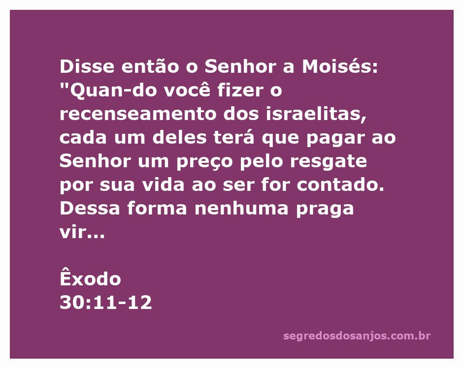 Moisés recebendo instruções de Deus sobre o recenseamento dos israelitas e o preço do resgate.