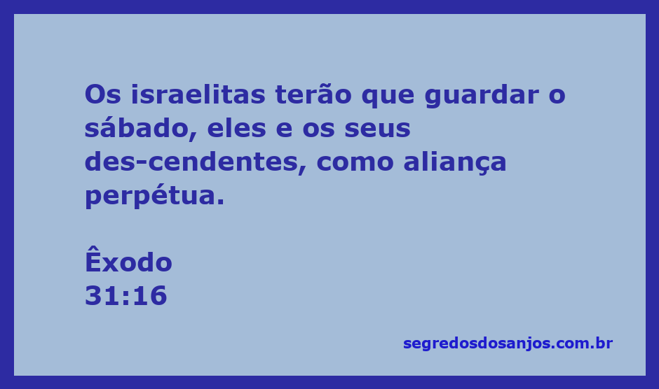 Imagem representativa do Sábado, simbolizando a aliança perpétua entre Deus e os israelitas conforme Êxodo 31:16.