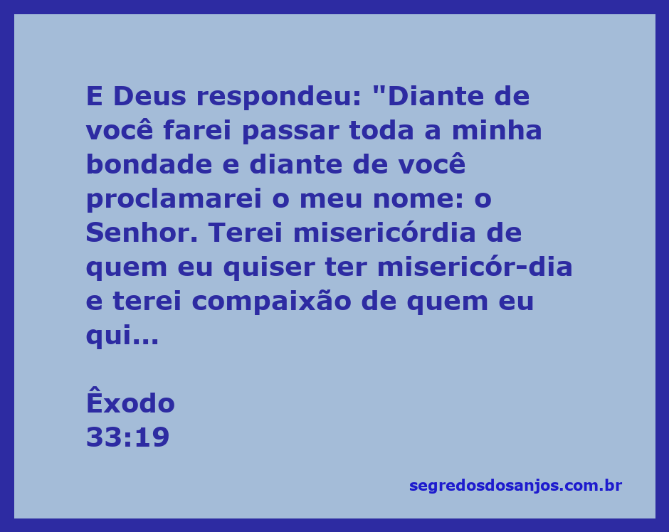 Imagem representativa de Deus proclamando Sua bondade e misericórdia em Êxodo 33:19.