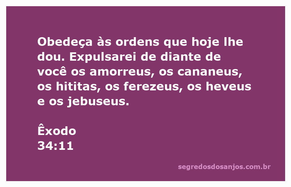 Ilustração dos povos mencionados em Êxodo 34:11, simbolizando a obediência a Deus.