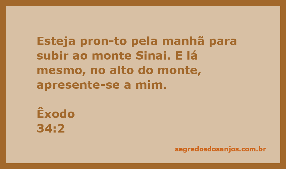 Moisés preparando-se para subir ao monte Sinai ao amanhecer.