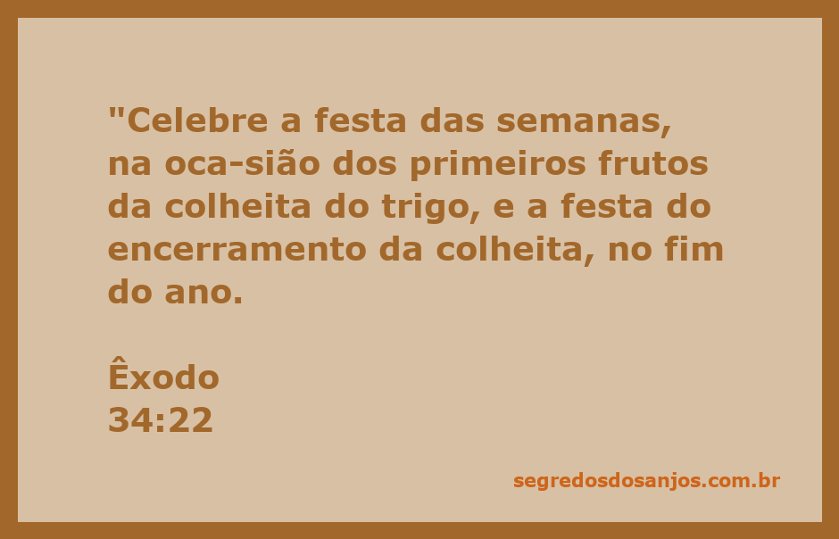 Imagem representativa da celebração das festas das semanas e da colheita, inspirada em Êxodo 34:22.