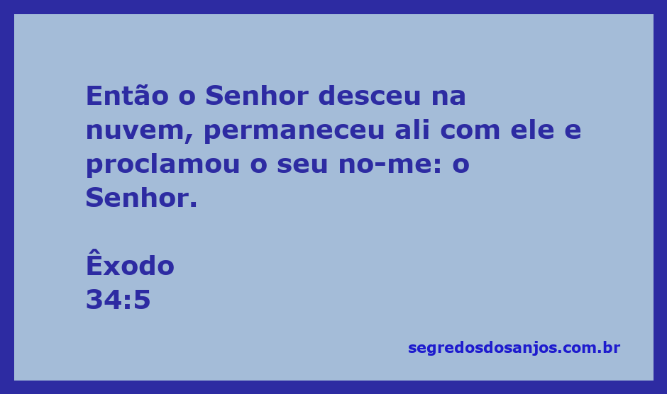 Representação da descida do Senhor na nuvem, conforme Êxodo 34:5.