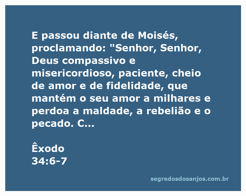 Representação artística de Deus proclamando Suas qualidades a Moisés, destacando Sua misericórdia e justiça.