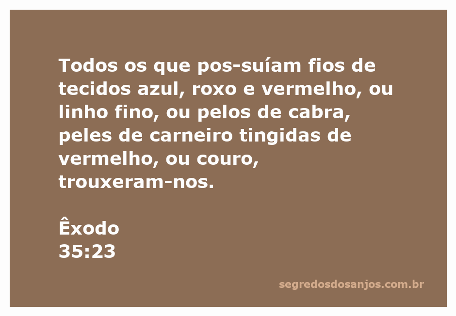 Imagem representativa dos materiais de construção do Tabernáculo mencionados em Êxodo 35:23, incluindo tecidos azul, roxo e vermelho, linho fino, pelos de cabra, peles de carneiro tingidas de vermelho e couro.