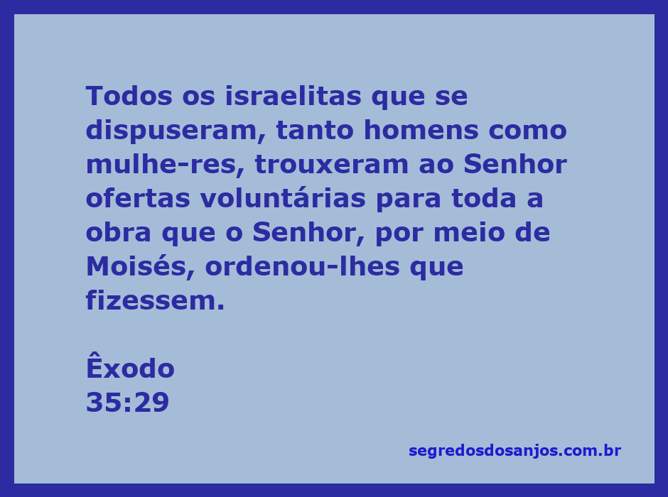 Israelitas oferecendo ofertas voluntárias ao Senhor conforme ordenado por Moisés.