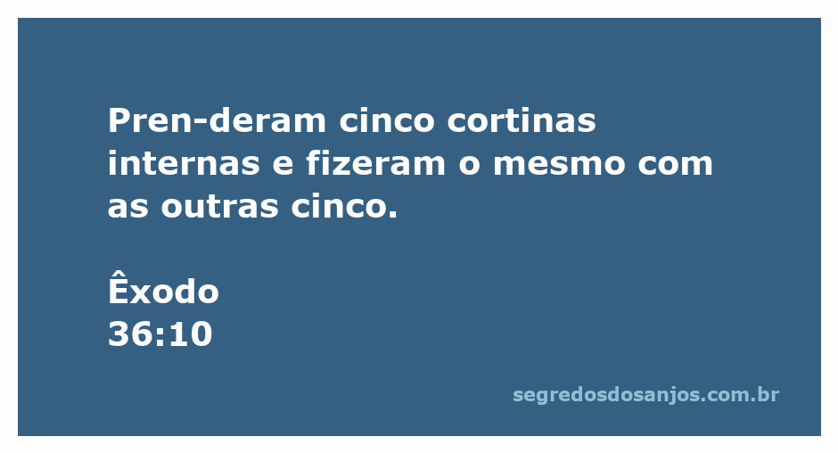 Representação das cinco cortinas internas do tabernáculo conforme Êxodo 36:10