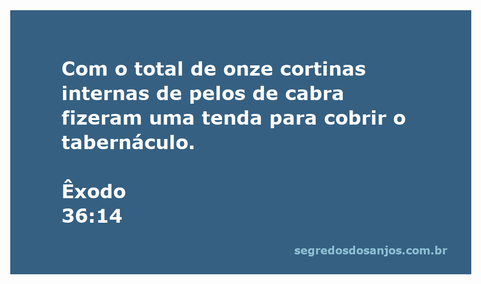 Tenda do tabernáculo feita com cortinas internas de pelos de cabra conforme Êxodo 36:14.