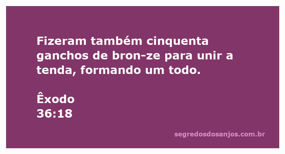 Imagem representando os ganchos de bronze utilizados na construção da tenda conforme Êxodo 36:18.