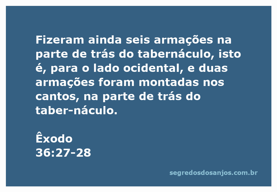 Ilustração das armações do tabernáculo descritas em Êxodo 36:27-28