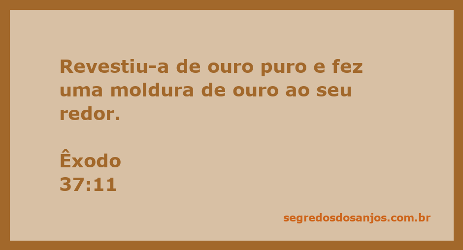 Imagem representativa da Arca da Aliança revestida de ouro puro, com moldura de ouro ao redor.