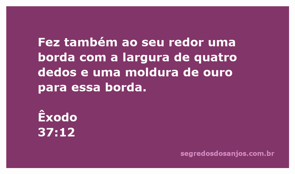 Imagem ilustrativa da borda em ouro ao redor do objeto mencionado em Êxodo 37:12, com destaque para a largura de quatro dedos.