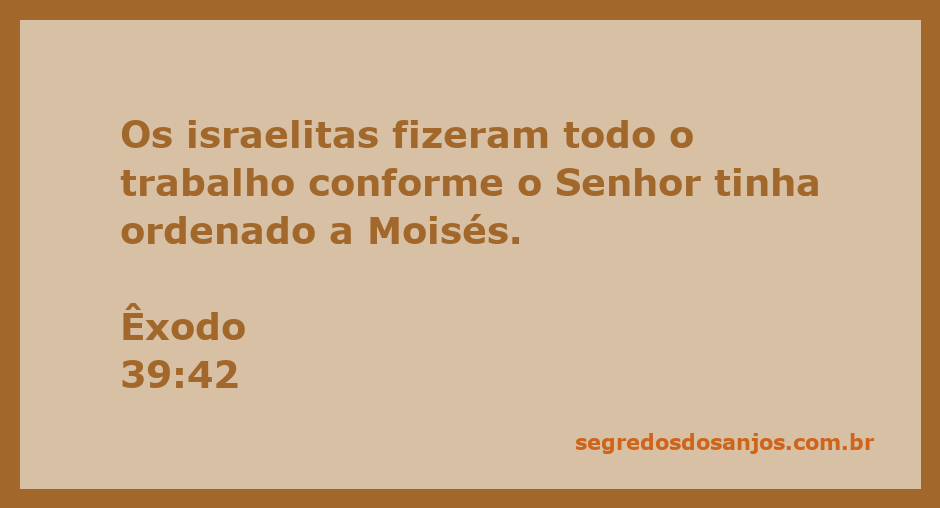 Os israelitas realizando o trabalho conforme as instruções de Deus a Moisés.