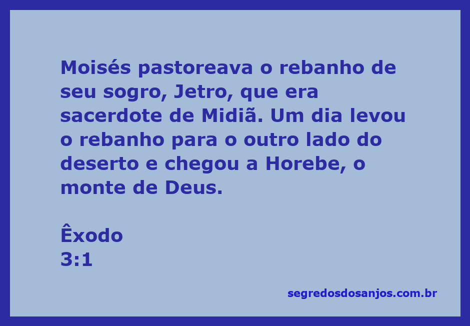 Moisés pastoreando o rebanho no deserto, com o Monte Horebe ao fundo.