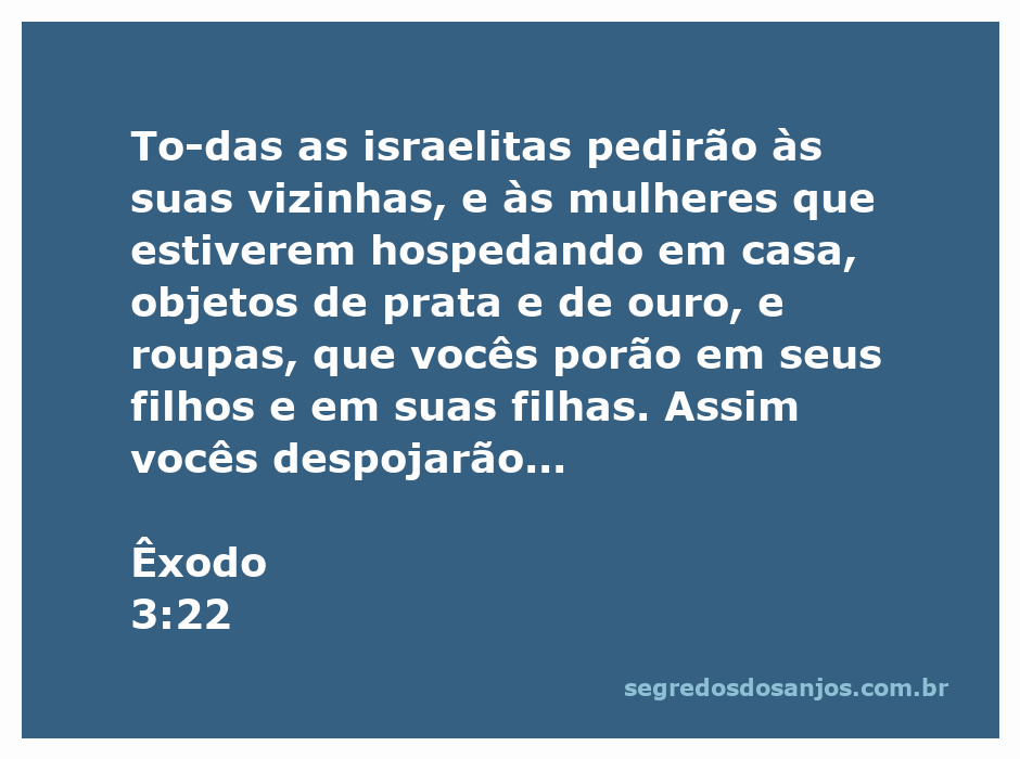Ilustração de israelitas pedindo objetos de prata e ouro aos egípcios conforme Êxodo 3:22
