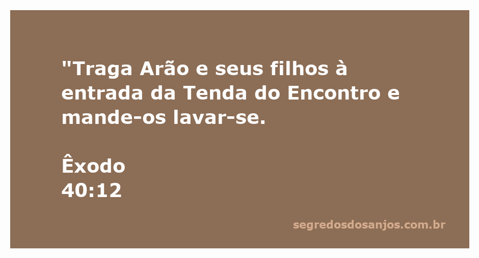 Arão e seus filhos se preparando para o ritual de purificação na Tenda do Encontro.