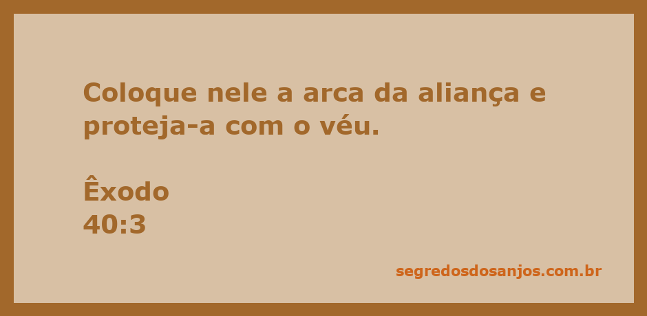 Imagem representando a arca da aliança protegida por um véu no Tabernáculo segundo Êxodo 40:3.