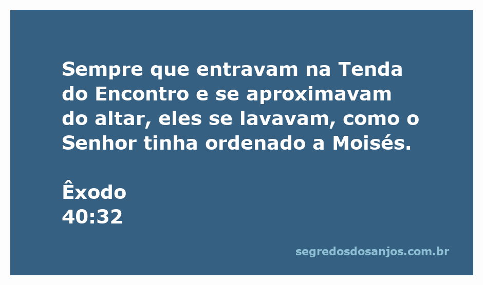 Imagem representando a Tenda do Encontro e o ato de purificação antes do altar, conforme Êxodo 40:32.