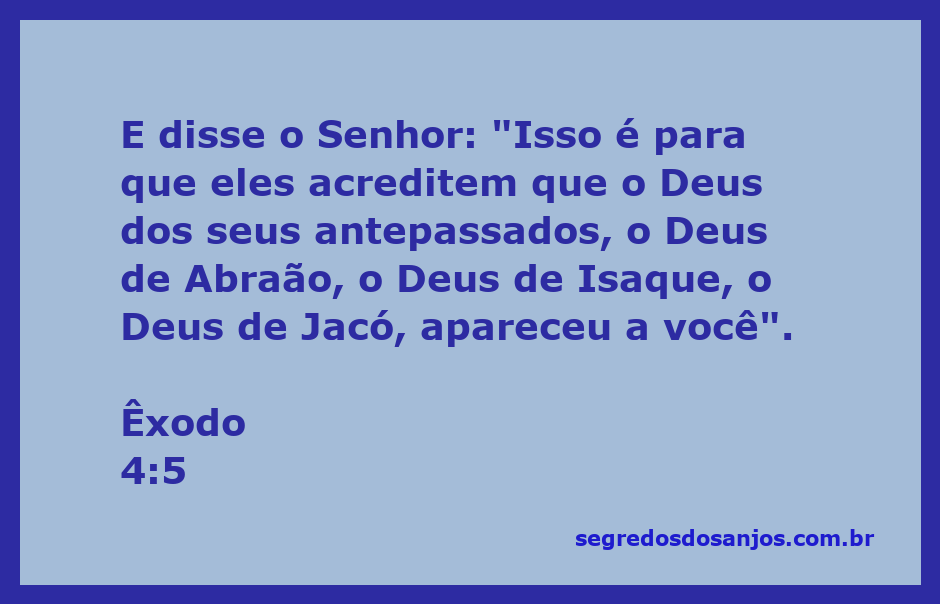 Deus se revela a Moisés na passagem de Êxodo 4:5, destacando sua relação com os patriarcas Abraão, Isaque e Jacó.