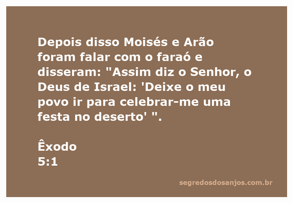 Moisés e Arão diante do faraó, pedindo a libertação do povo de Israel conforme Êxodo 5:1.