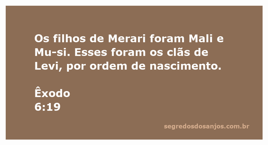 Representação dos filhos de Merari, Mali e Musi, clãs de Levi da Bíblia
