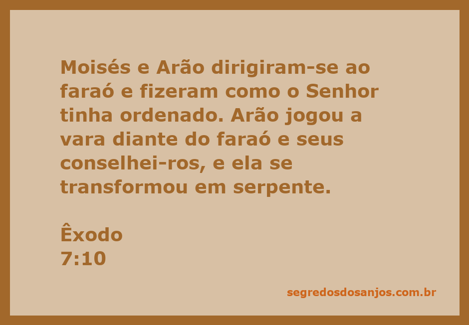 Moisés e Arão diante do faraó, com a vara de Arão se transformando em serpente.