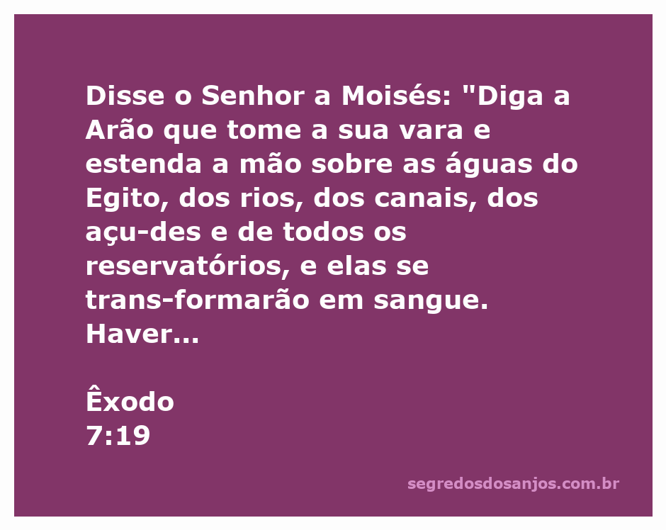 Moisés e Arão diante das águas do Egito, simbolizando a transformação das águas em sangue conforme Êxodo 7:19.