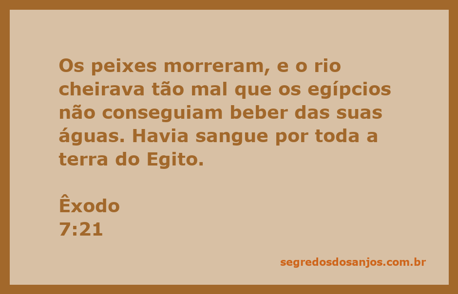 Imagem representando a praga do sangue no Egito, mostrando um rio com peixes mortos e águas poluídas.