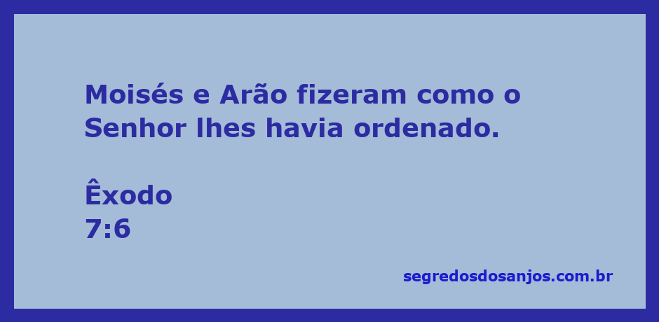 Moisés e Arão obedecendo à ordem de Deus em Êxodo 7:6