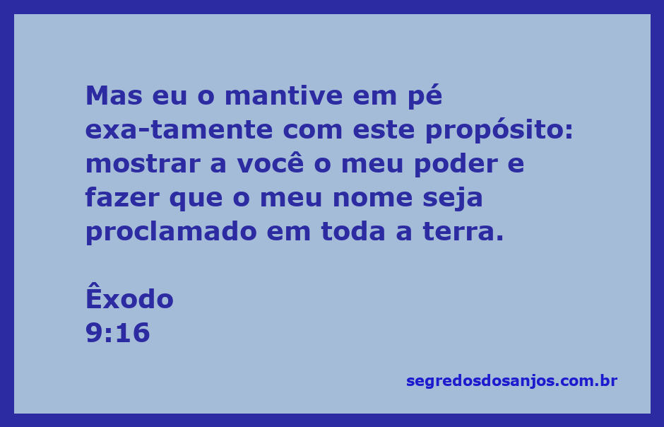 Representação artística da passagem Êxodo 9:16, destacando o poder de Deus.