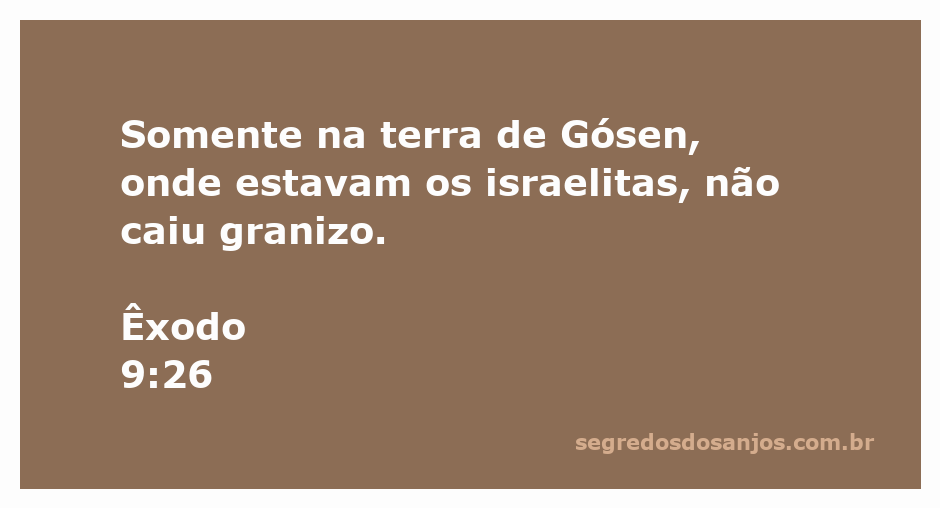 Ilustração da terra de Gósen durante a praga do granizo no Egito, mostrando a proteção divina sobre os israelitas.
