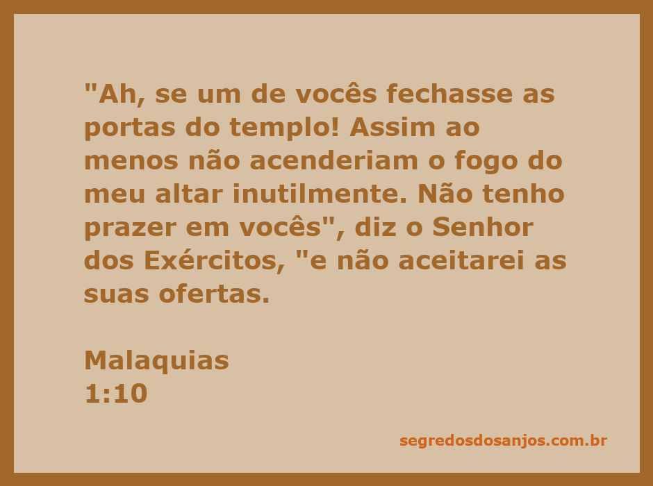 Imagem representativa da passagem de Malaquias 1:10, refletindo a mensagem de desapreço a ofertas vazias.