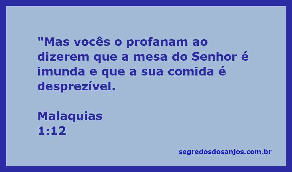 Ilustração da mesa do Senhor representando o versículo Malaquias 1:12 sobre a profanação da mesa e comida