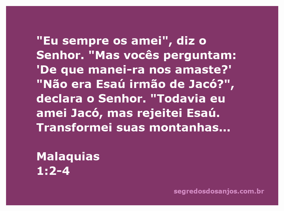 Imagem representativa da passagem de Malaquias 1:2-4, ilustrando o amor de Deus por Jacó e a rejeição de Esaú.
