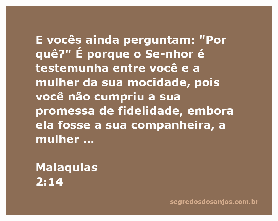 Ilustração de um casal refletindo sobre a fidelidade no casamento, com a citação de Malaquias 2:14 em destaque.