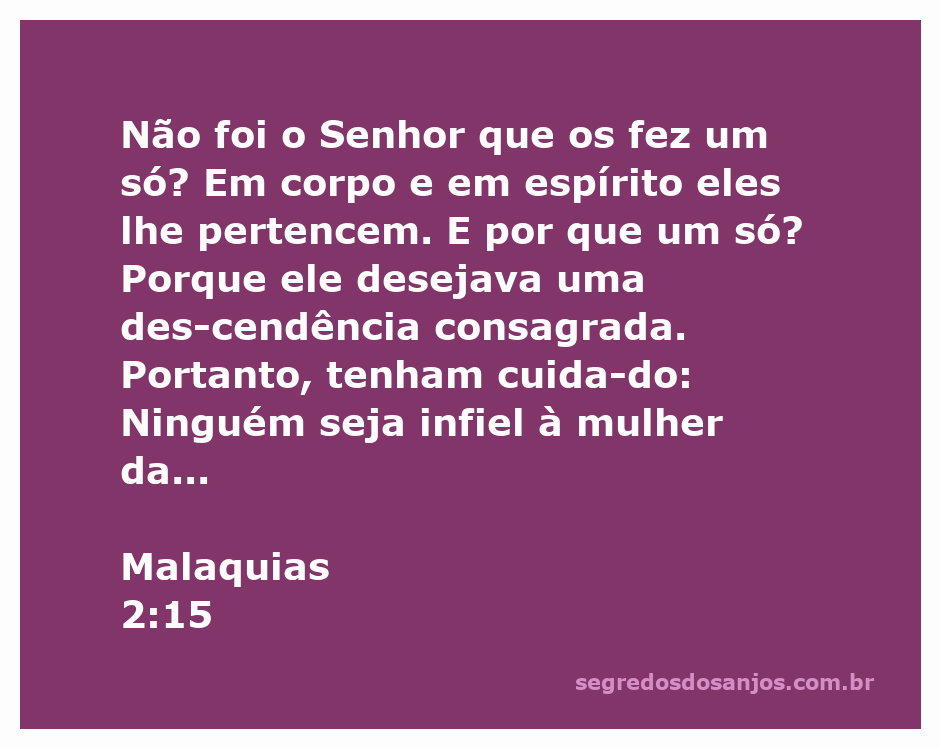 Imagem representativa da união e fidelidade no casamento, inspirada em Malaquias 2:15.