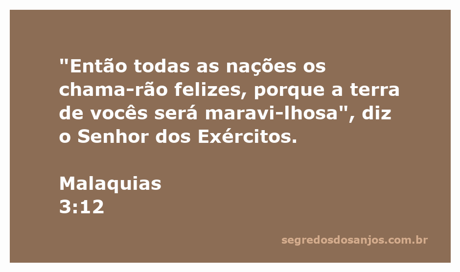 Imagem inspiradora que ilustra Malaquias 3:12, destacando a promessa de bênçãos e felicidade para a terra do povo de Deus.