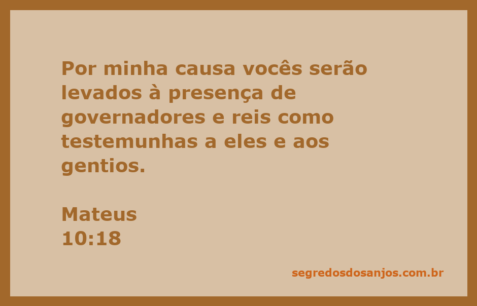 Jesus falando sobre ser levado diante de autoridades como testemunha da fé.