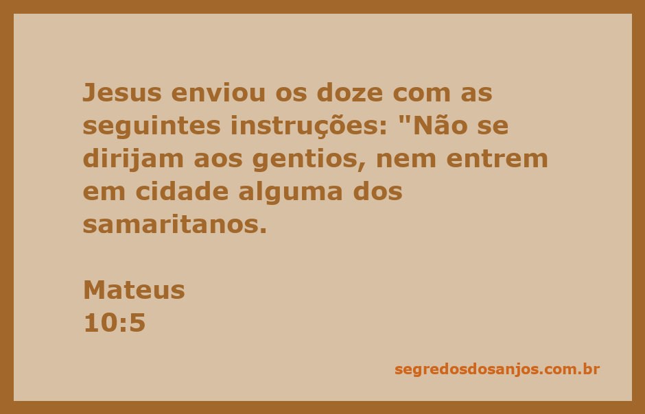Ilustração de Jesus instruindo os doze apóstolos sobre sua missão, enfatizando a exclusão dos gentios e samaritanos.